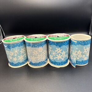 Vintage Papercraft Decotrim Ribbon Gloria Vanderbilt Blue Holiday 2 New, 2 Used